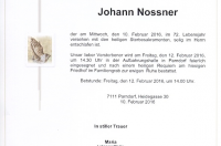 Nossner Johann im 72. Lebensjahr