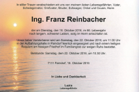 Reinbacher Franz Ing. im 66. Lebensjahr