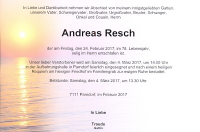 Resch Andreas im 78. Lebensjahr