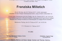 Milletich Franziska im 86. Lebensjahr