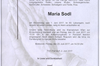 Sodl Maria im 80. Lebensjahr