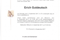 Gutdeutsch Erich im 78. Lebensjahr