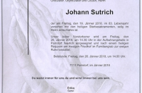 Sutrich Johann im 83. Lebensjahr