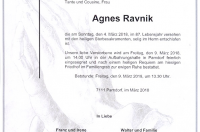 Ravnik Agnes im 87. Lebensjahr