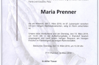 Prenner Maria im 87. Lebensjahr