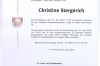 Stergerich Christine im 75. Lebensjahr