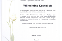 Kostolich Wilhelmine im 93. Lebensjahr