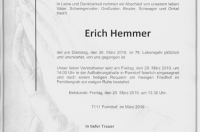 Hemmer Erich im 78. Lebensjahr