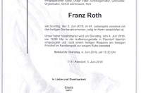 Roth Franz im 91. Lebensjahr