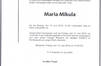 Mikula Maria im 86. Lebensjahr