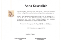 Kosztolich Anna im 92. Lebensjahr