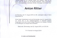 Ritter Anton im 86. Lebensjahr	