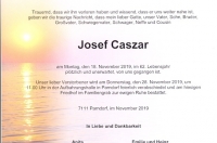 Caszar Josef im 63. Lebensjahr