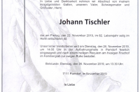 Tischler Johann im 82. Lebensjahr