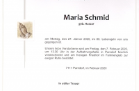 Schmid Maria im 80. Lebensjahr