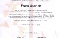 Sutrich Franz im 93. Lebensjahr