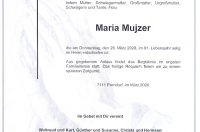 Maria Mujzer im 91. Lebensjahr