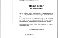 Siber Heinz im 79. Lebensjahr