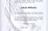 Milletits Jakob im 78. Lebensjahr