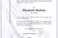 Molnar Elisabeth im 67. Lebensjahr