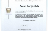 Gorgosilich Anton im 91. Lebensjahr