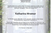 Mramor Katharina im 70. Lebensjahr	