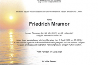 Mramor Friedrich im 65. Lebensjahr