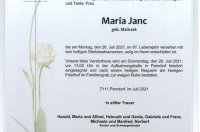 Janc Maria im 87. Lebensjahr