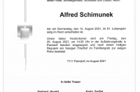 Schimunek Alfred im 81. Lebensjahr