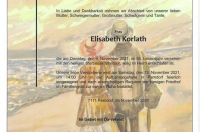 Korlath Elisabeth im 85. Lebensjahr