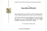 Witsich Karoline im 96. Lebensjahr