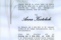 Kostolich Anna im 96. Lebensjahr	