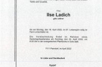 Ladich Ilse im 67. Lebensjahr