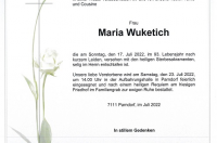 Maria Wuketich im 93. Lebensjahr