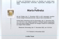 Maria Pollreisz im 88. Lebensjahr