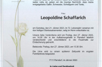 Leopoldine Schaffarich im 72. Lebensjahr