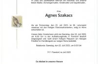 Agnes Szakacs im 98. Lebensjahr