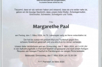 Margarethe Paal im 74. Lebensjahr