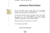 Johanna Rechnitzer im 84. Lebensjahr