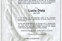 Lucia Dietz im 85. Lebensjahr