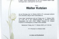 Walter Kotzian im 73. Lebensjahr